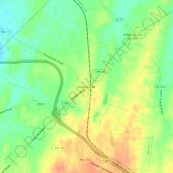 Kearneysville topographic map, elevation, terrain