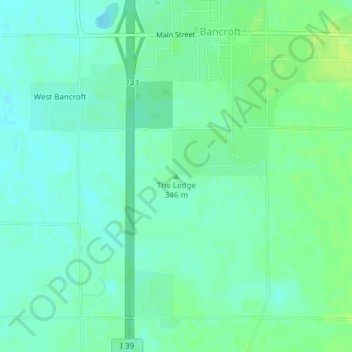 The Ledge topographic map, elevation, terrain