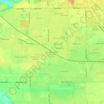 Altamont Switch topographic map, elevation, terrain
