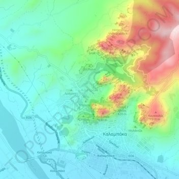 Kastraki topographic map, elevation, terrain