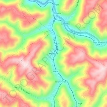 Mavisdale topographic map, elevation, terrain