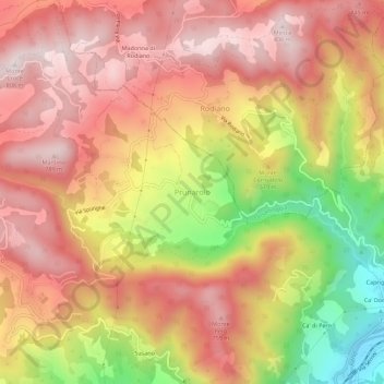 Prunarolo topographic map, elevation, terrain