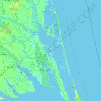 Cedar Island topographic map, elevation, terrain