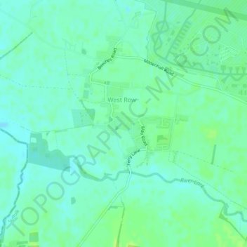 West Row topographic map, elevation, terrain