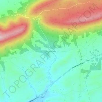 Green Grove topographic map, elevation, terrain