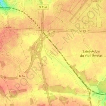 Le Coudray topographic map, elevation, terrain