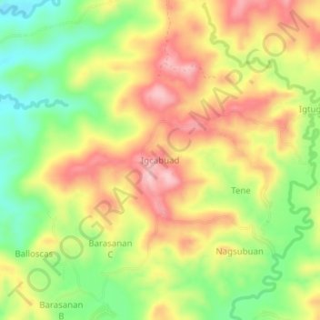 Igcabuad topographic map, elevation, terrain