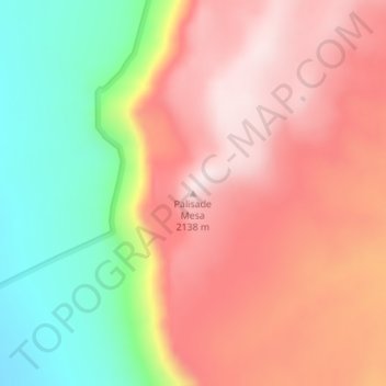 Palisade Mesa topographic map, elevation, terrain