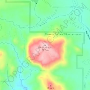 Elk Mountain topographic map, elevation, terrain