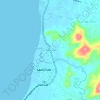 Linangkayan topographic map, elevation, terrain