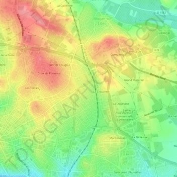 Garissou topographic map, elevation, terrain
