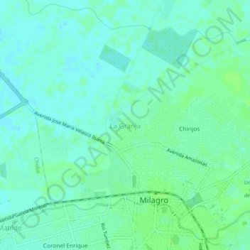La Granja topographic map, elevation, terrain