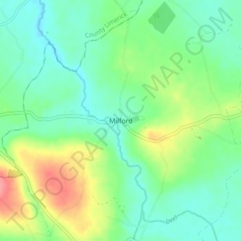 Milford topographic map, elevation, terrain
