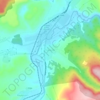 Tunçbilek topographic map, elevation, terrain