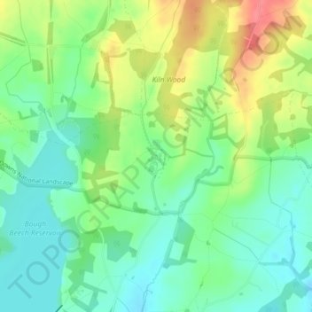Bore Place topographic map, elevation, terrain