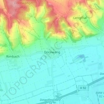 Dornwang topographic map, elevation, terrain