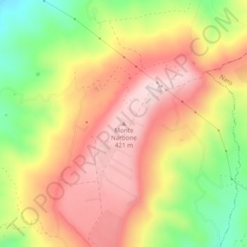 Monte Narbone topographic map, elevation, terrain