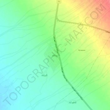 Zeidabad topographic map, elevation, terrain