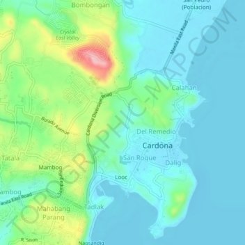 Iglesia topographic map, elevation, terrain