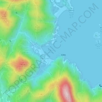 Sai Wan topographic map, elevation, terrain