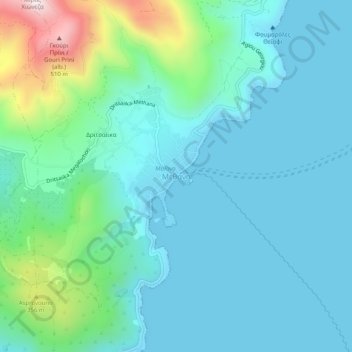 Methana topographic map, elevation, terrain