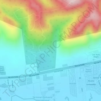 Vía a la Costa topographic map, elevation, terrain
