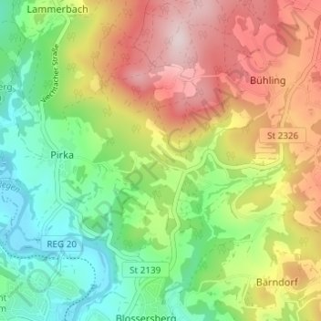 Eben topographic map, elevation, terrain