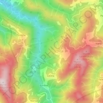 Casalina topographic map, elevation, terrain