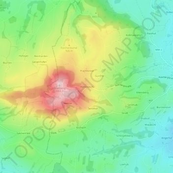 Hohenösch topographic map, elevation, terrain