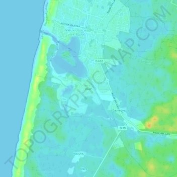 Jouan topographic map, elevation, terrain