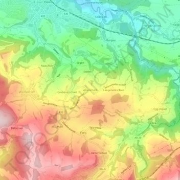 Alterschwil topographic map, elevation, terrain