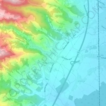 Fram topographic map, elevation, terrain