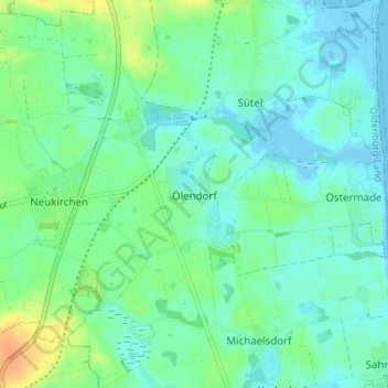 Ölendorf topographic map, elevation, terrain