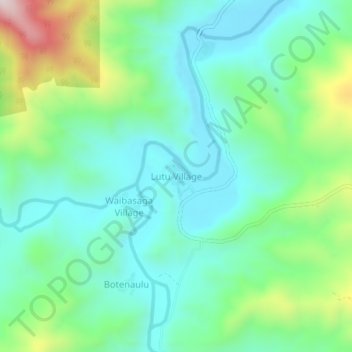 Lutu Village topographic map, elevation, terrain