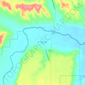 Red Shirt topographic map, elevation, terrain