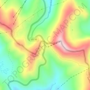Monarch Pass topographic map, elevation, terrain
