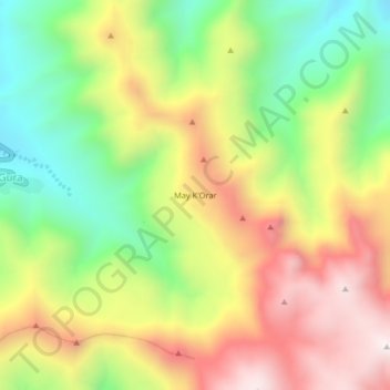 May K'Orar topographic map, elevation, terrain