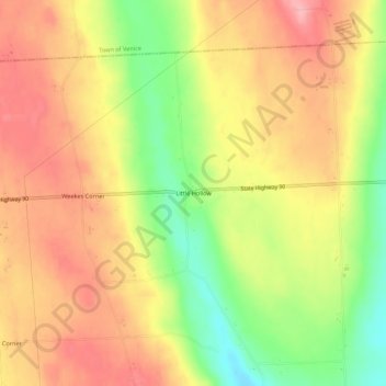Little Hollow topographic map, elevation, terrain