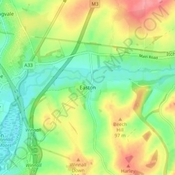 Easton topographic map, elevation, terrain
