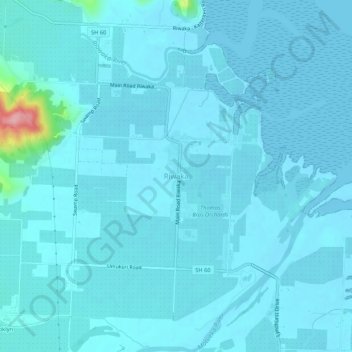 Riwaka topographic map, elevation, terrain
