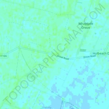 Shepeau Stow topographic map, elevation, terrain