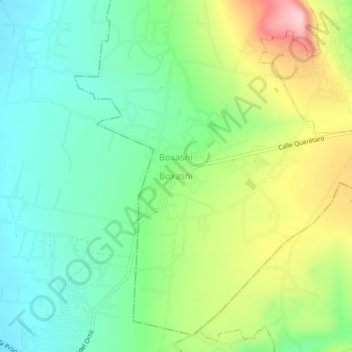 Boxasní topographic map, elevation, terrain
