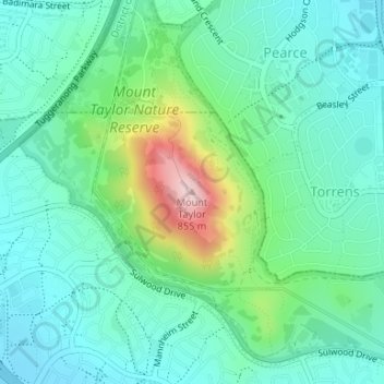 Mount Taylor topographic map, elevation, terrain