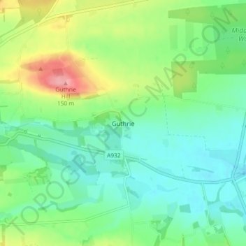 Guthrie topographic map, elevation, terrain
