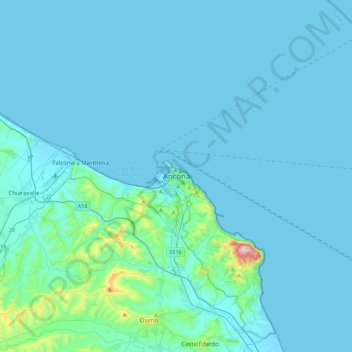 Ancona topographic map, elevation, terrain