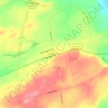 West Township topographic map, elevation, terrain