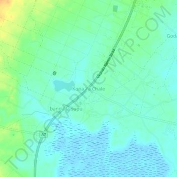 Kona Ya Chale topographic map, elevation, terrain