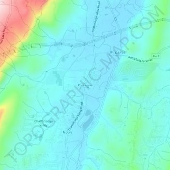 Flintstone topographic map, elevation, terrain