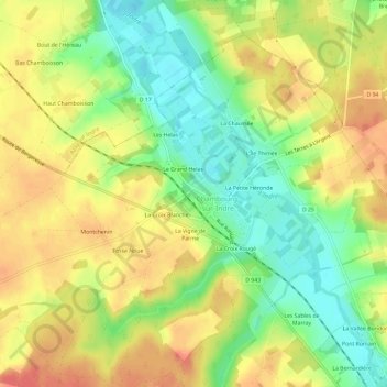 Saint-Sulpice topographic map, elevation, terrain
