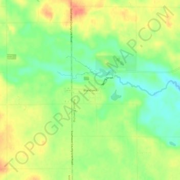 Blanchard topographic map, elevation, terrain